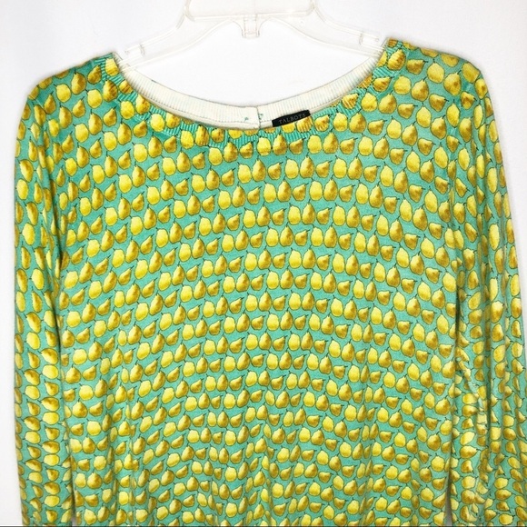 Talbots Novelty Pear Print Lightweight Sweater Petite - Picture 3 of 6